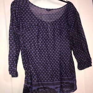 Purple & black blouse